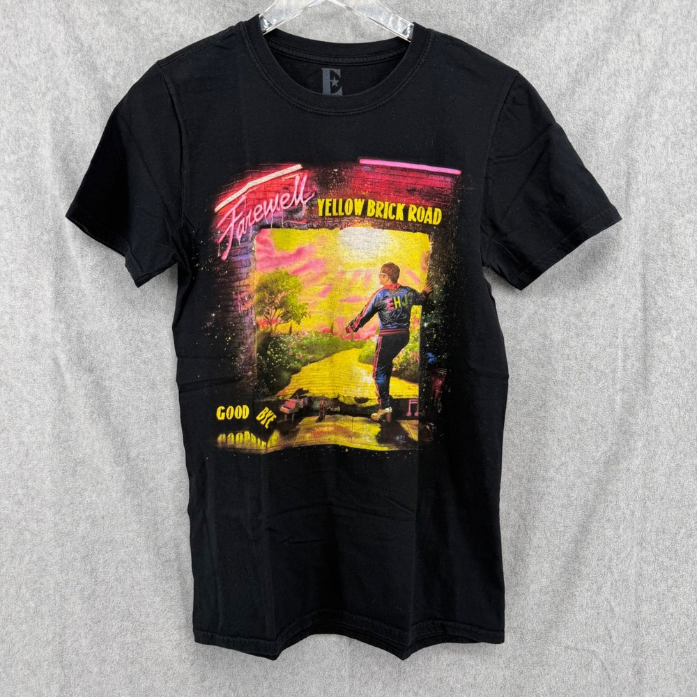 Elton John Farewell Yellow Brick Road 2019 Tour T-Shirt Black Small Womens